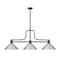 Z-Lite Melange Billiard, 3-Light, 15 In.W x 52 In.L x 21 In.H, Matte Black/Brushed Nickel 725-3MB-BN14 - alternate 4
